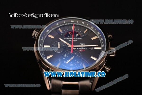 Tag Heuer Grand Carrera RS3 Chrono Miyota Quartz Full PVD with Black Dial and Stick Markers - Click Image to Close